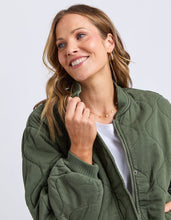 Load image into Gallery viewer, Jean Bomber Jacket in Four Leaf Clover by Elm
