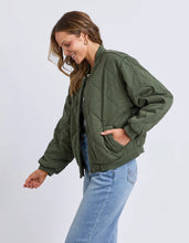 Load image into Gallery viewer, Jean Bomber Jacket in Four Leaf Clover by Elm
