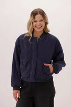 Load image into Gallery viewer, Jean Bomber Jacket in Navy by Elm

