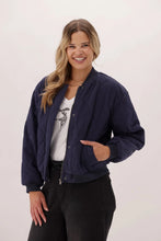 Load image into Gallery viewer, Jean Bomber Jacket in Navy by Elm
