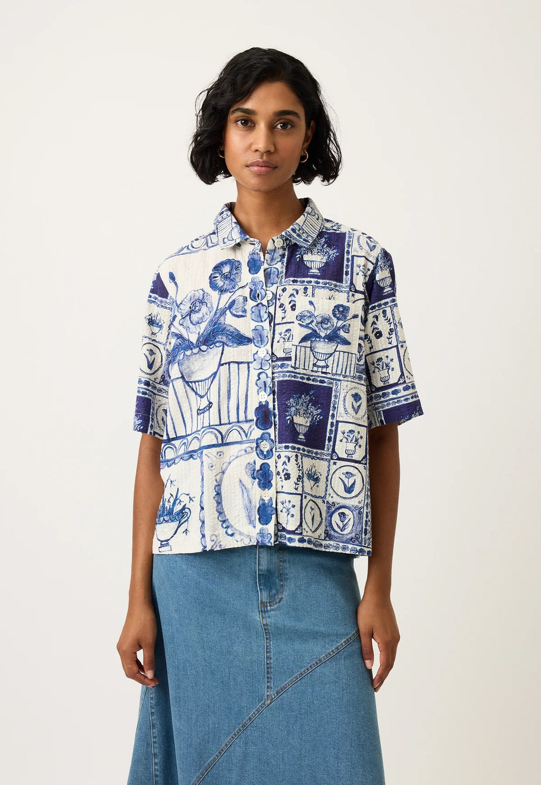 Summer Shirt in Lyon Tile by Nancybird