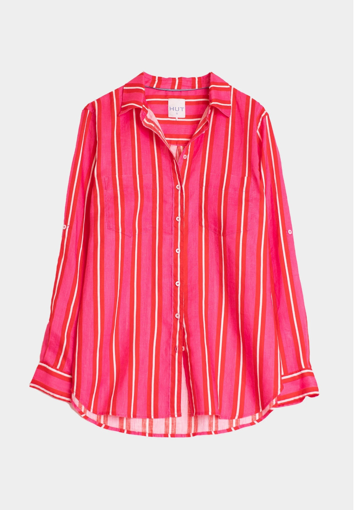 The Boyfriend Linen Shirt in Making Me Blush by HUT