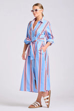 Load image into Gallery viewer, Luna Long Line Oversized Shirt Dress in Nautical Stripe by Shirty
