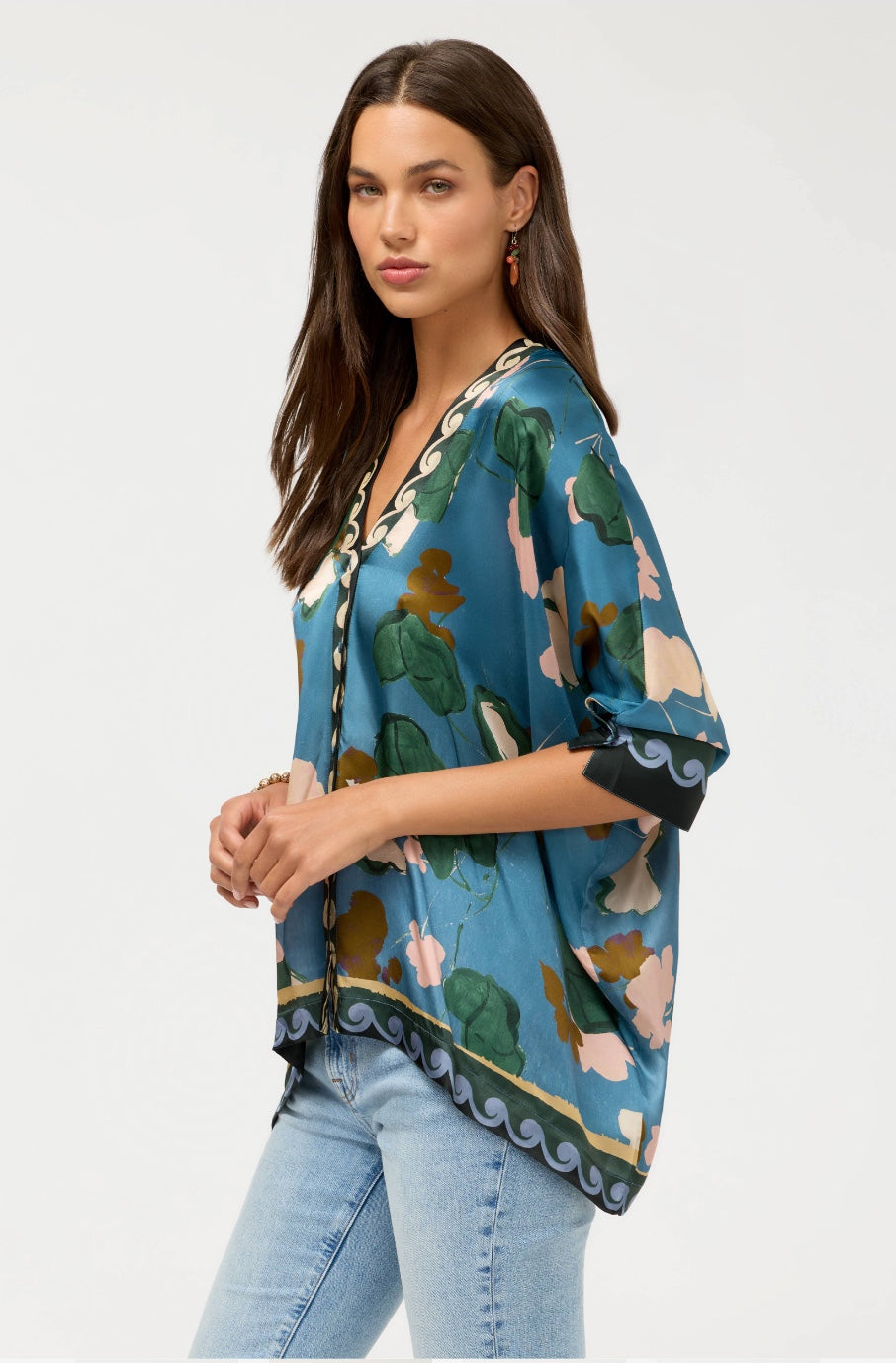 Fatima Blouse in Descanso Scarf by Johnny Was