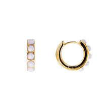 Load image into Gallery viewer, Ivory Opal Crystal Huggies by Fairley
