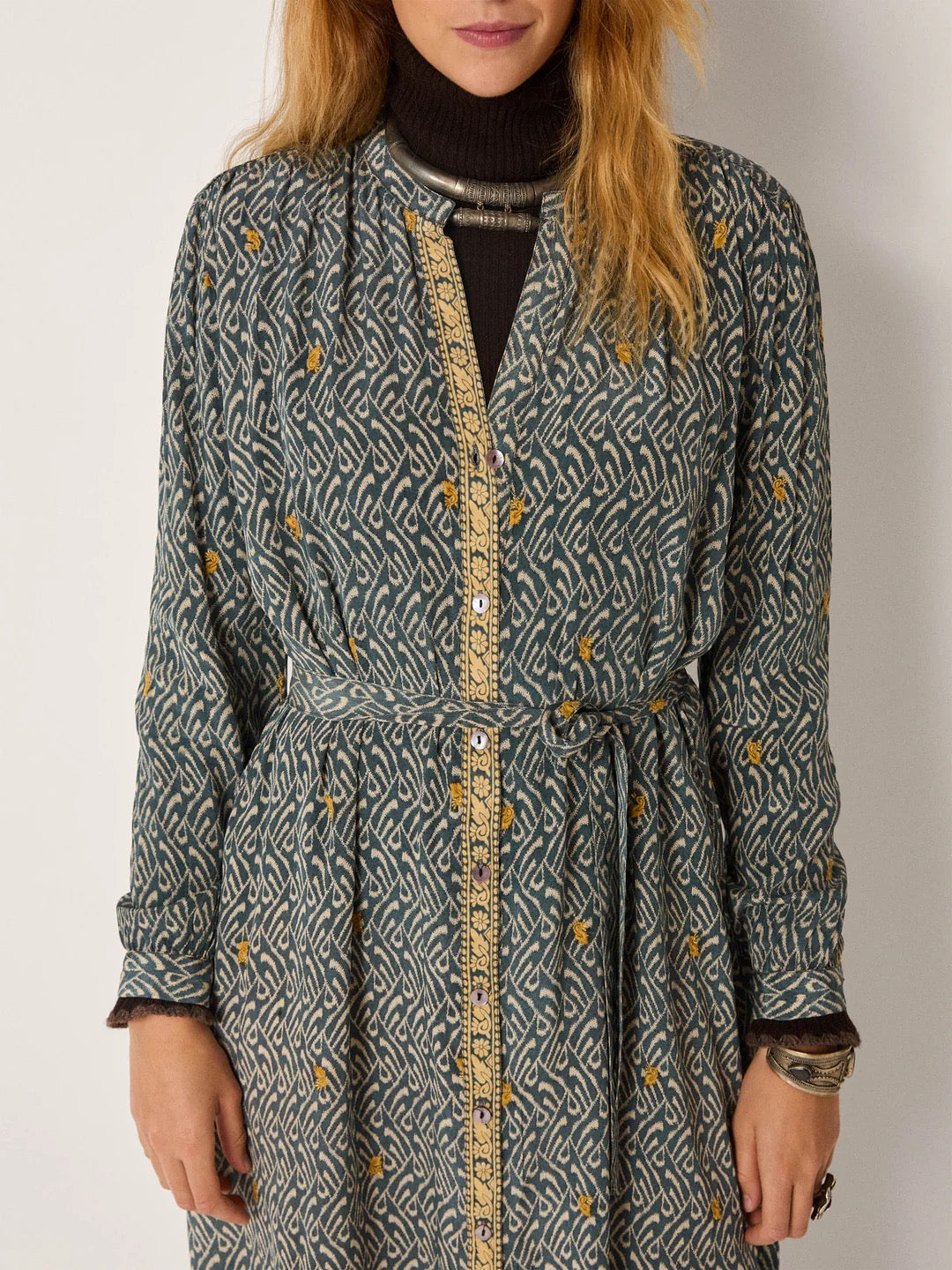 Ophelia Dress in Blue Shibori by Maison Hotel