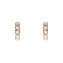 Load image into Gallery viewer, Ivory Opal Crystal Huggies by Fairley
