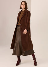 Load image into Gallery viewer, Cohen Long Wool Coat in Walnut by POL

