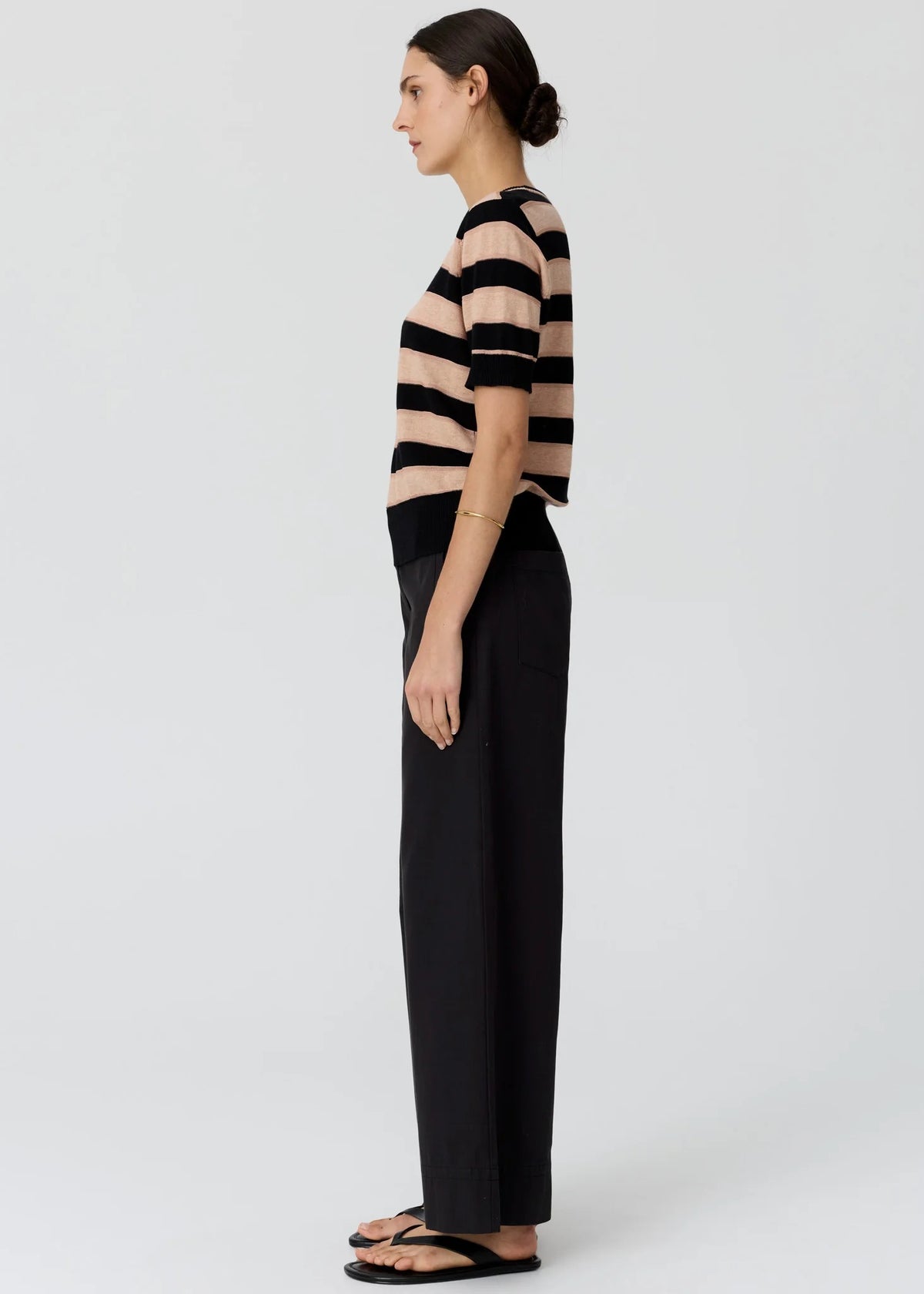 Darcey Stripe Knit in Black/Pink/Pink by POL