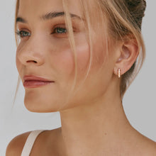 Load image into Gallery viewer, Ivory Opal Crystal Huggies by Fairley
