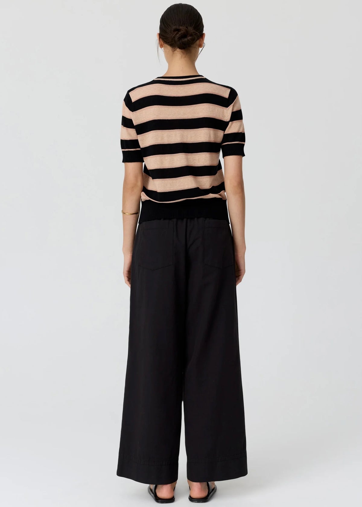 Darcey Stripe Knit in Black/Pink/Pink by POL
