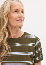 Load image into Gallery viewer, Rowan Stripe Knit in Green/Blue/Chalk by POL
