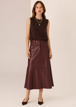 Load image into Gallery viewer, Carmel Stripe Vest in Choc/Merlot by POL
