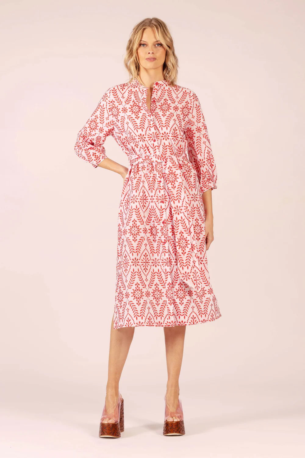 Cirque Midi Dress in Red Lace by Lola