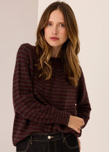 Load image into Gallery viewer, Carmel Stripe Knit Choc/Merlot in  by POL

