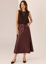Load image into Gallery viewer, Carmel Stripe Vest in Choc/Merlot by POL
