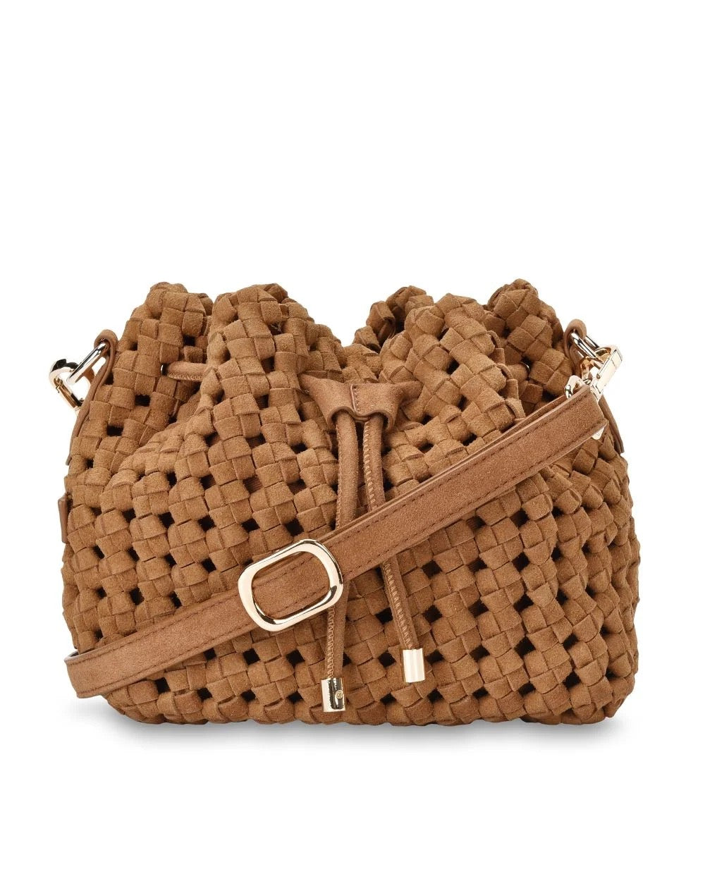 Box Weave Bucket Bag in Tan by Arlington Milne