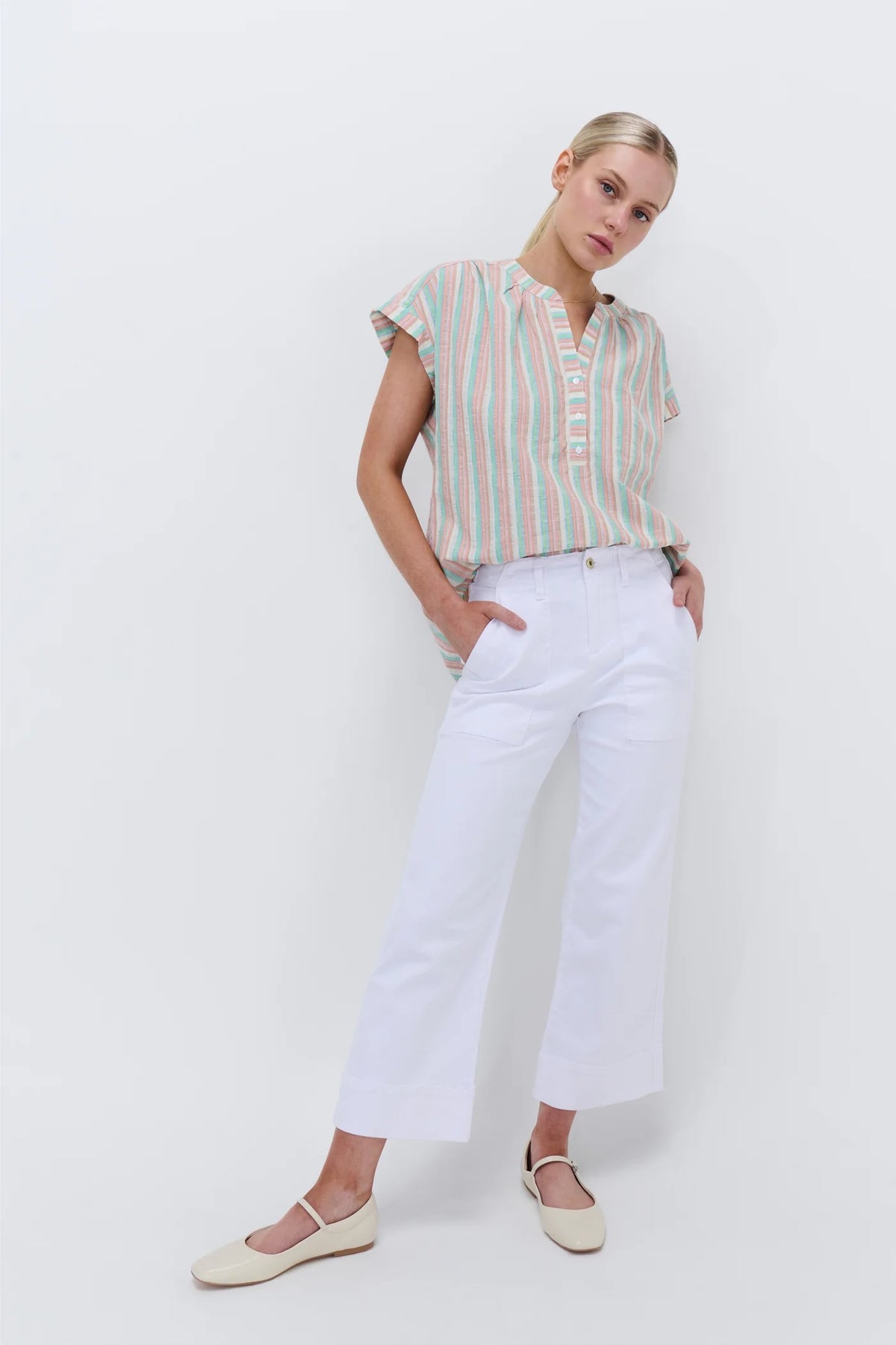 Celeste Cropped Pant in Snow White by Kireina