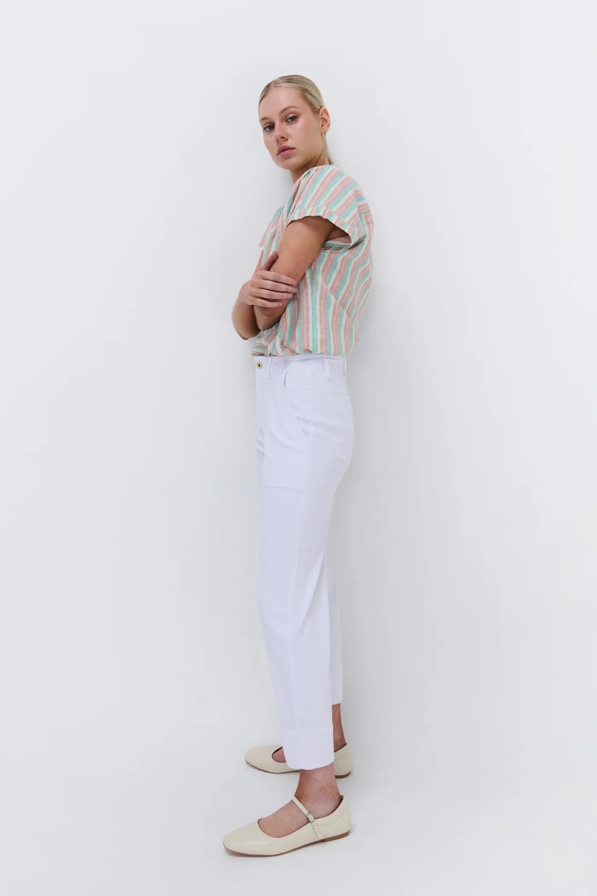 Celeste Cropped Pant in Snow White by Kireina