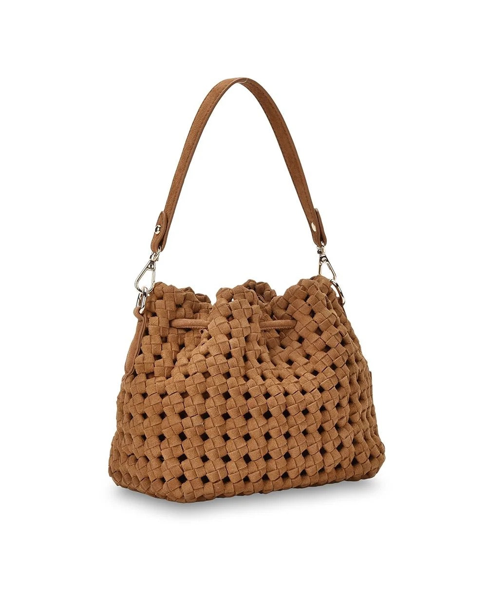 Box Weave Bucket Bag in Tan by Arlington Milne