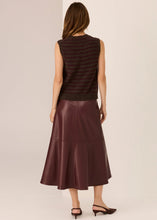 Load image into Gallery viewer, Carmel Stripe Vest in Choc/Merlot by POL
