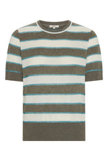 Load image into Gallery viewer, Darcey Stripe Knit in Moss/White/Blue by POL
