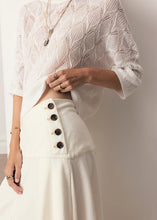 Load image into Gallery viewer, Anise Denim Skirt in Chalk by POL
