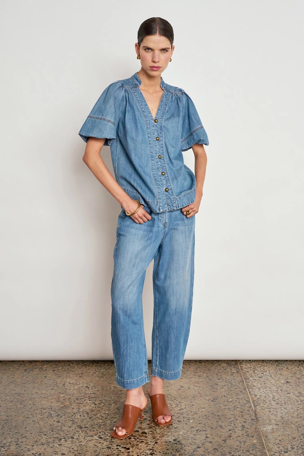 Ascend Pant in Mid Wash Denim by Zoe Kratzmann