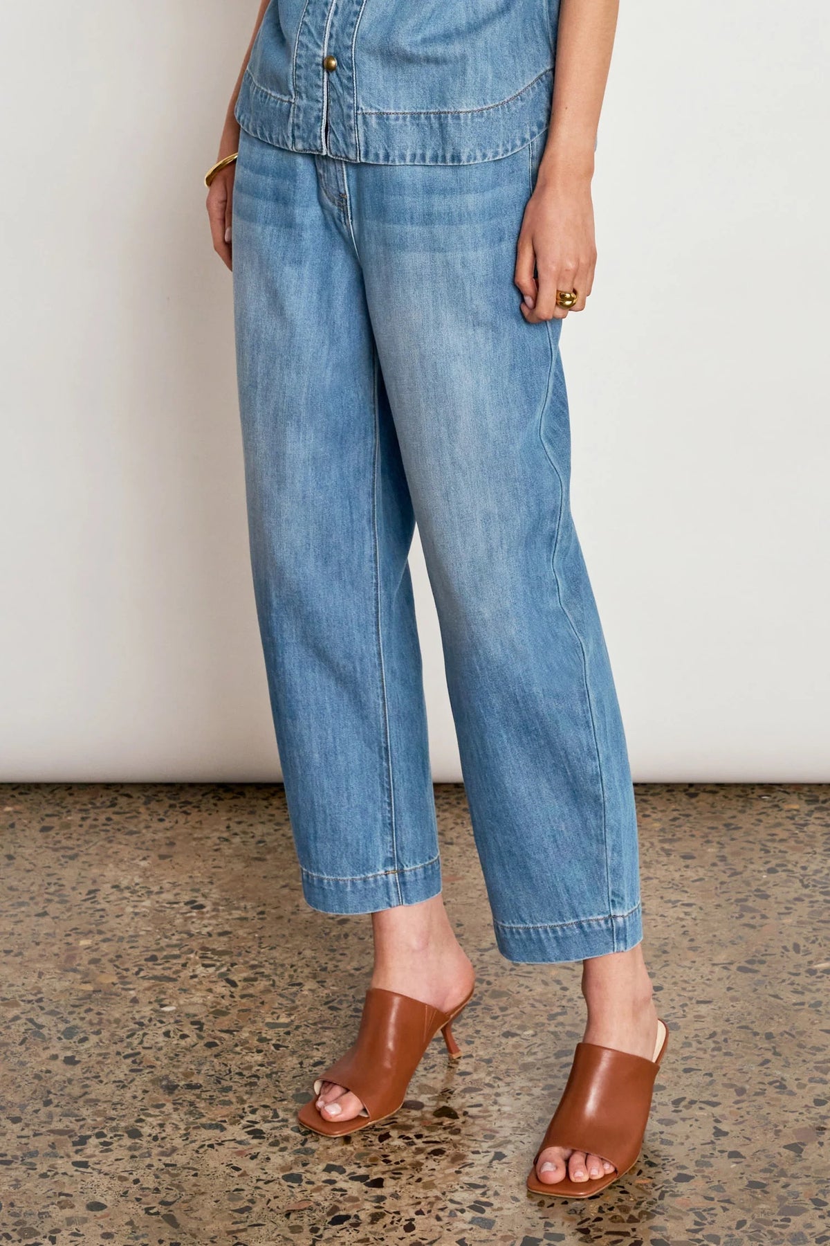 Ascend Pant in Mid Wash Denim by Zoe Kratzmann
