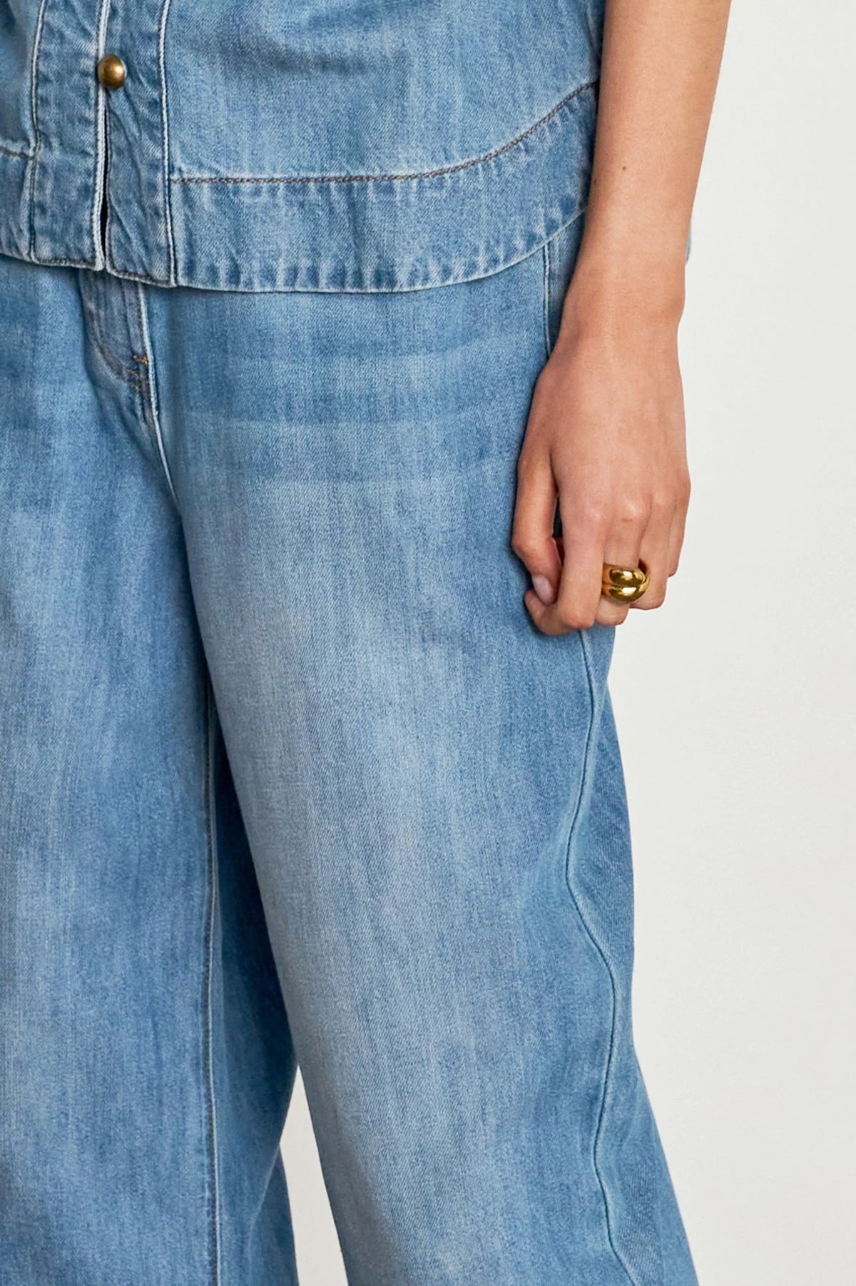 Ascend Pant in Mid Wash Denim by Zoe Kratzmann