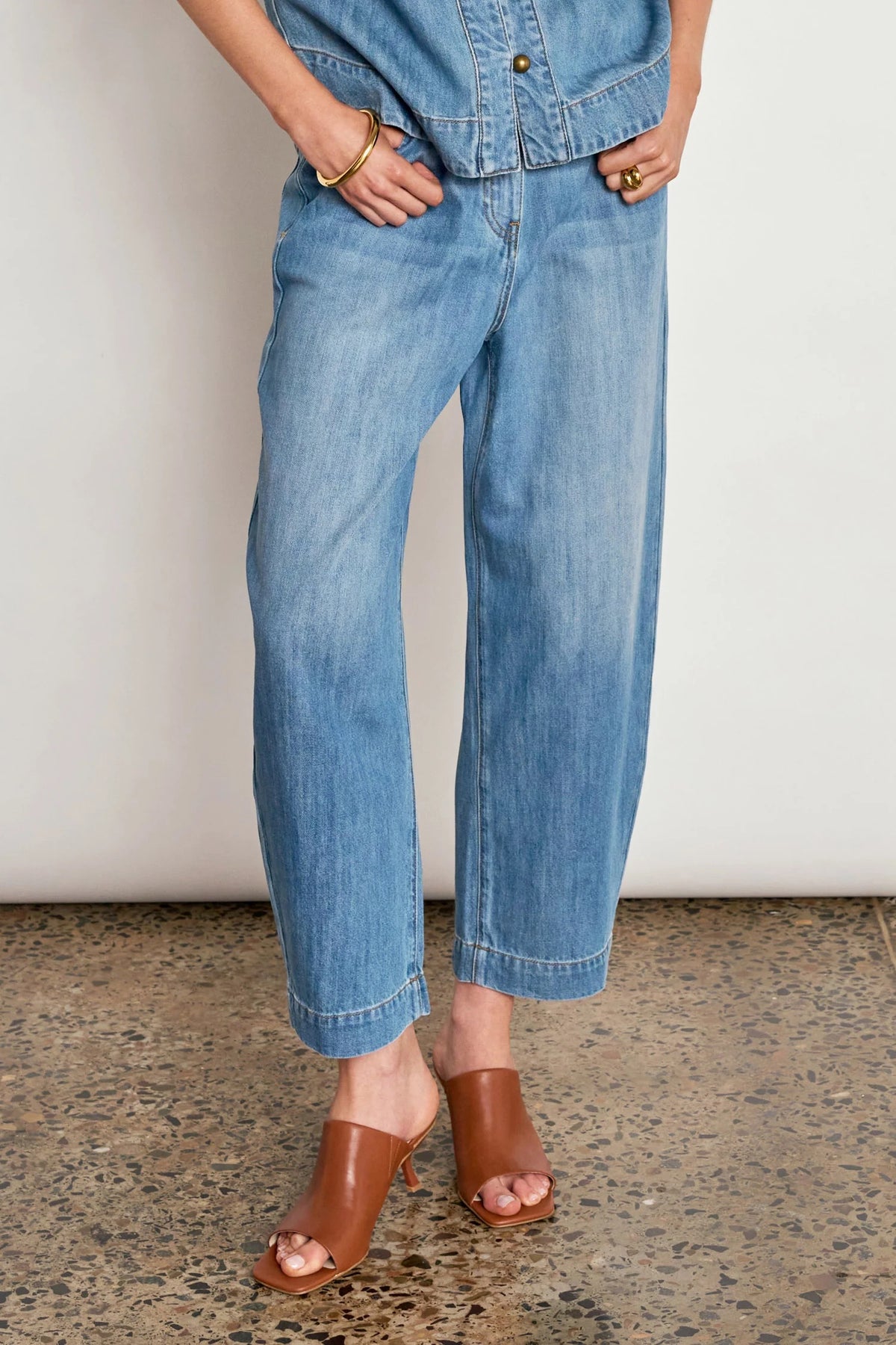Ascend Pant in Mid Wash Denim by Zoe Kratzmann