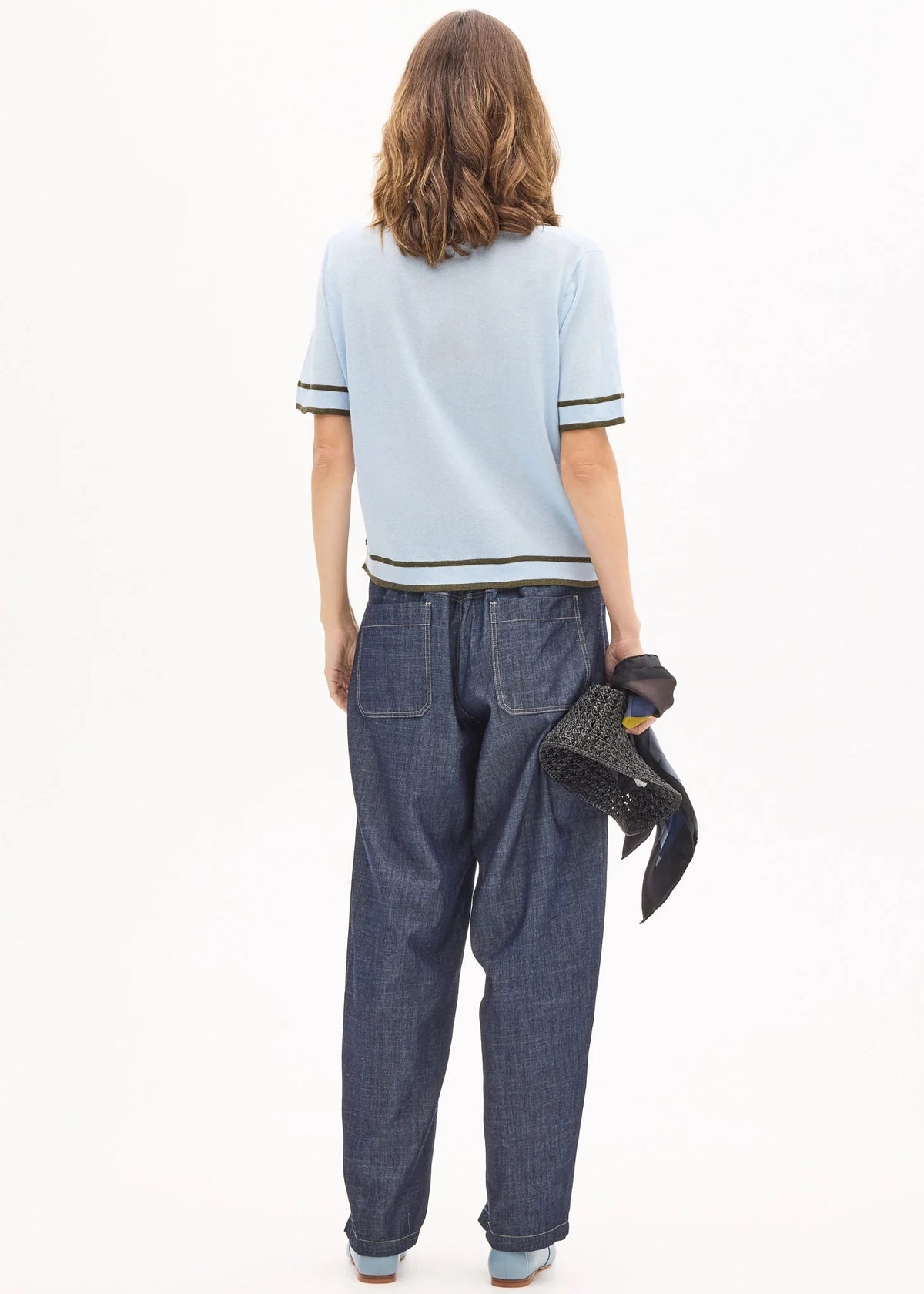 Sela Knit Polo in Blue/Green by POL