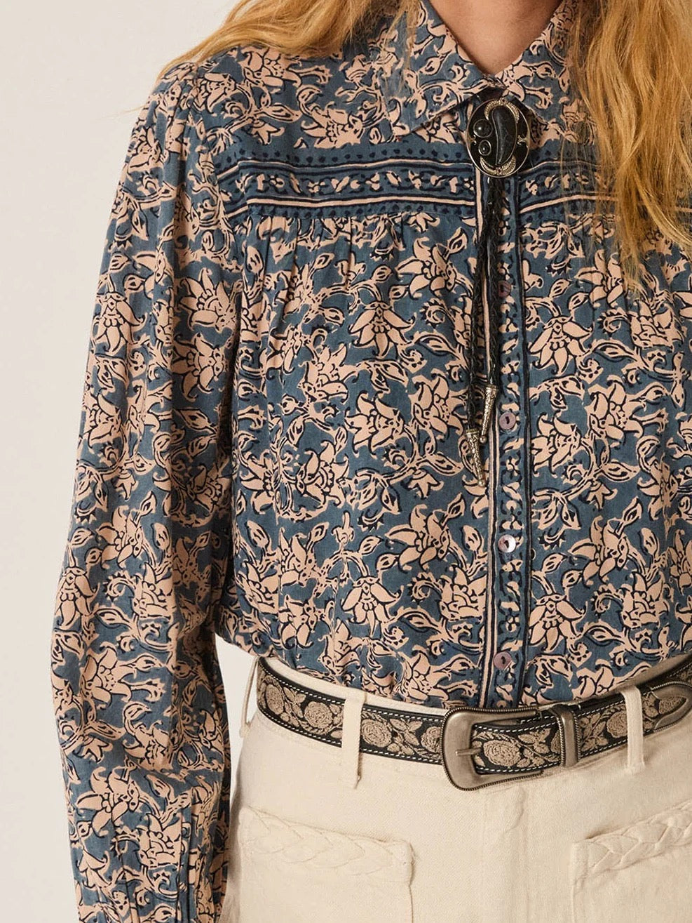 Stella Blouse in Lion Blue by Maison Hotel