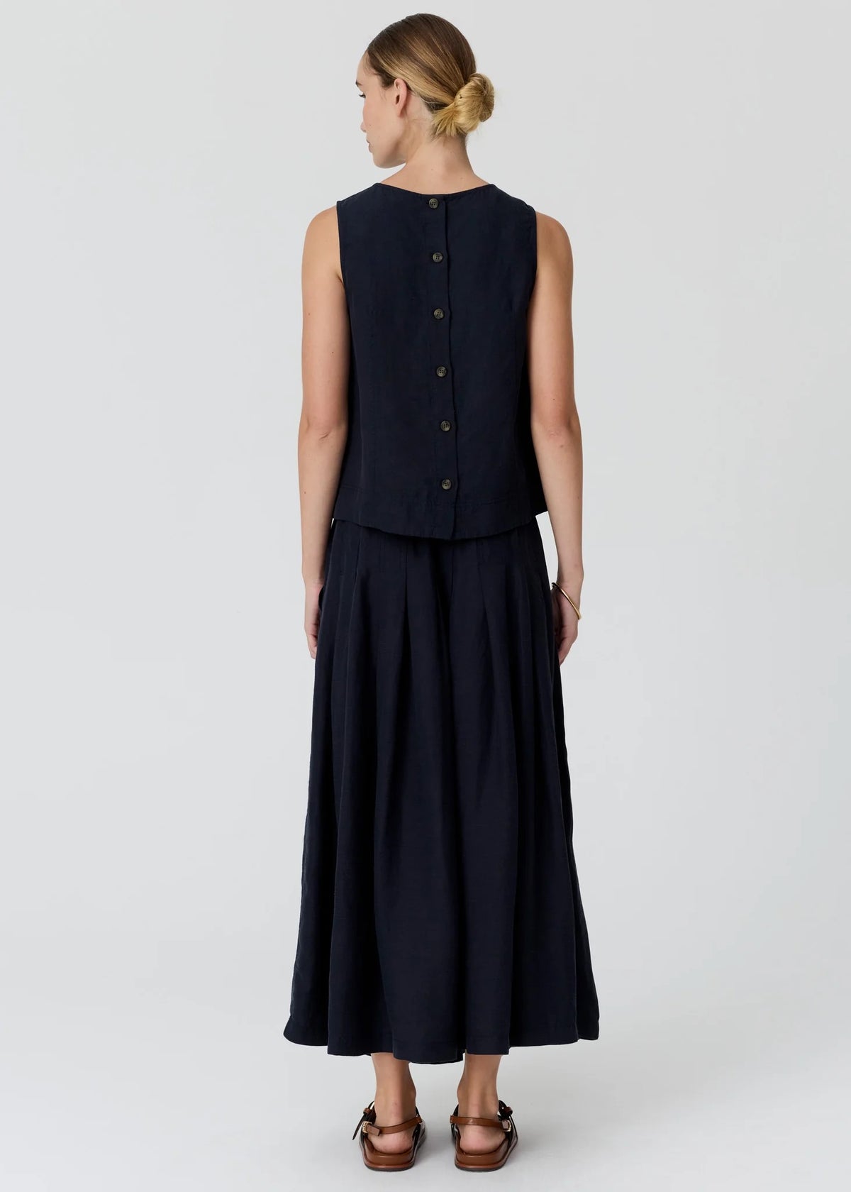 Frankie Pleat Skirt in Ink by POL