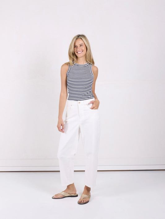 Toni Barrel Jean in White by Monaco Jeans