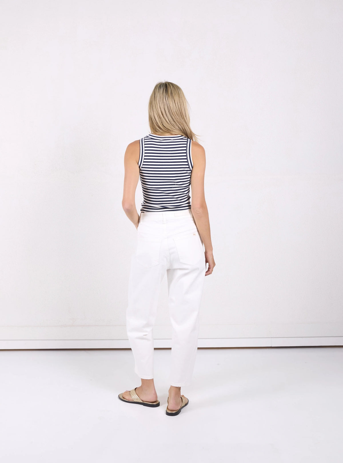 Toni Barrel Jean in White by Monaco Jeans