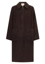 Load image into Gallery viewer, Mirren Long Coat in Cola by POL
