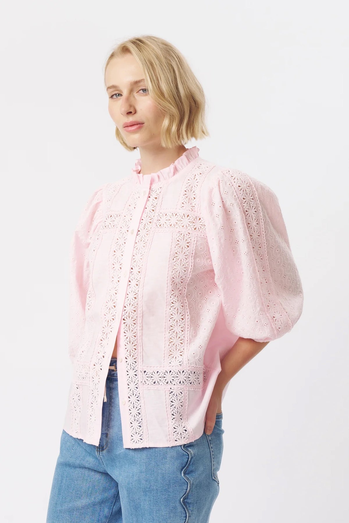 Isabella Shirt in Pink by Kireina