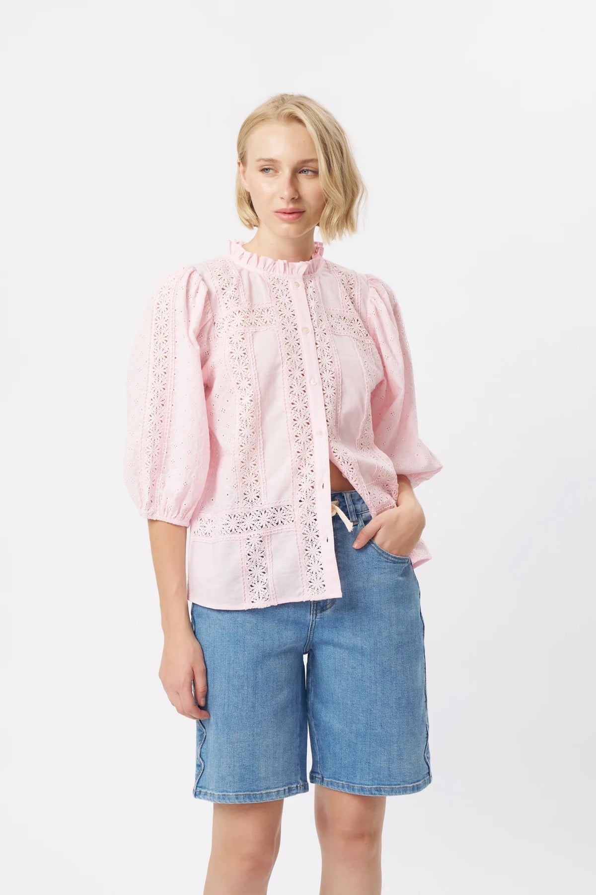Isabella Shirt in Pink by Kireina