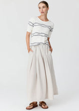 Load image into Gallery viewer, Liana Textured Stripe Tee in White/Silver/White by POL
