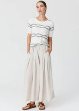 Load image into Gallery viewer, Liana Textured Stripe Tee in White/Silver/White by POL
