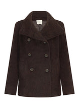 Load image into Gallery viewer, Mirren High Neck Coat in Cola by POL
