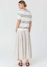 Load image into Gallery viewer, Liana Textured Stripe Tee in White/Silver/White by POL
