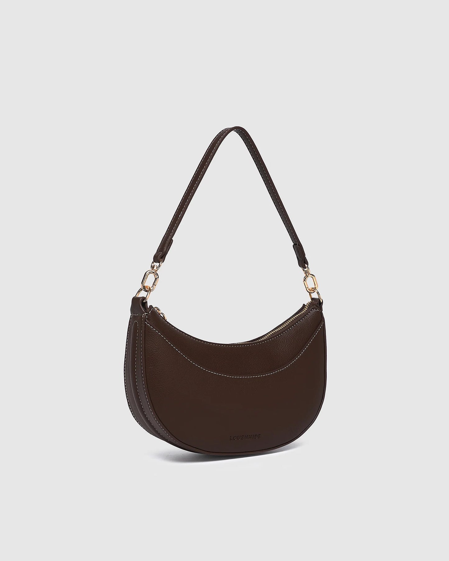 Claudia Shoulder Bag in Chocolate by Louenhide