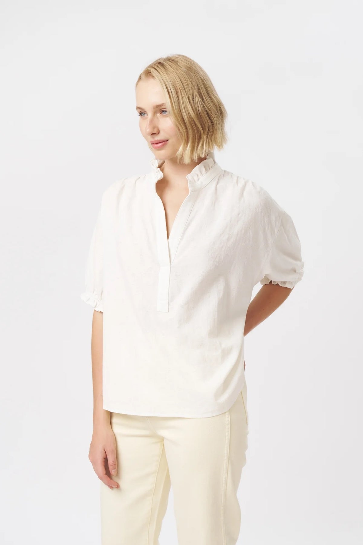 Amber Shirt in White by Kireina