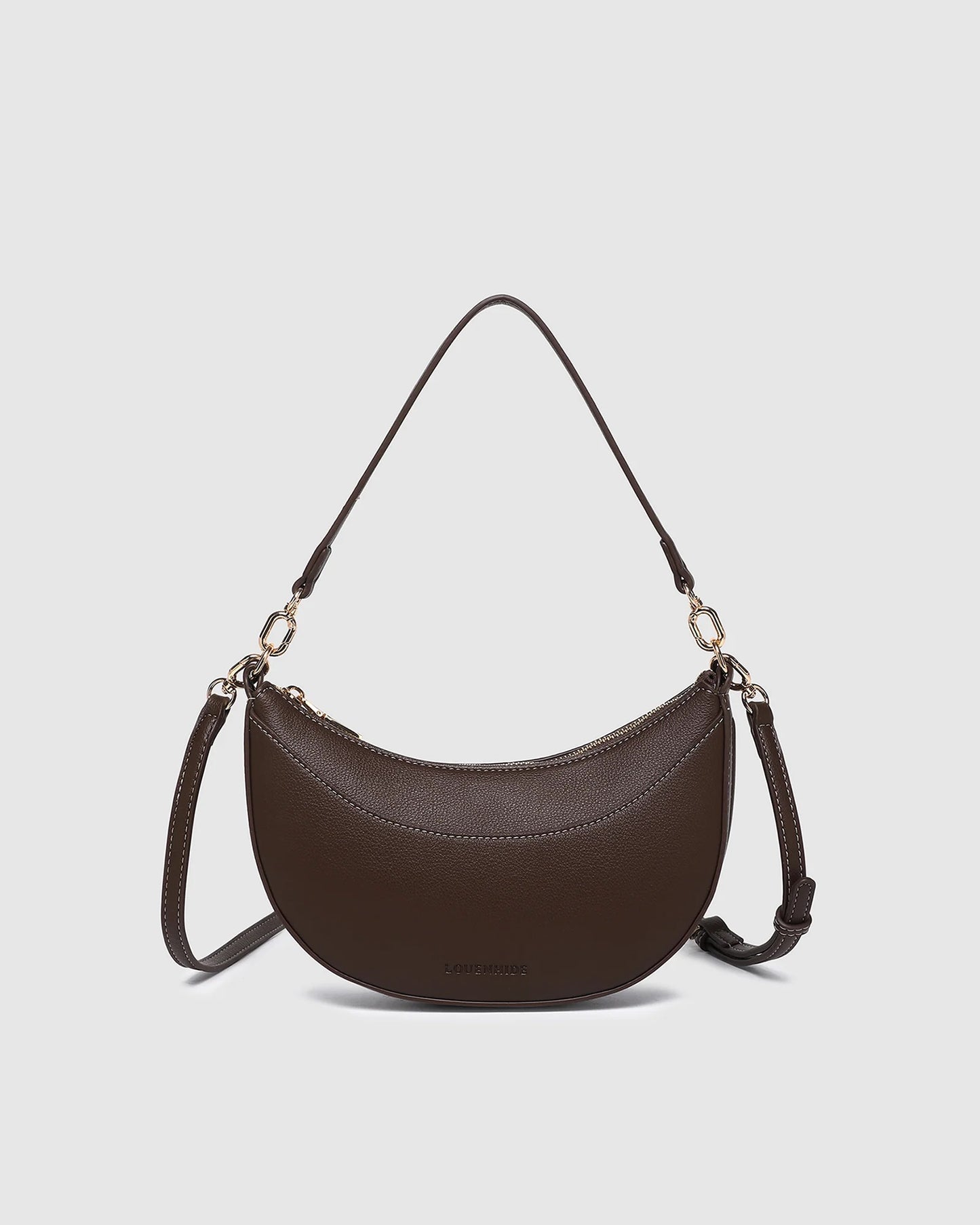 Claudia Shoulder Bag in Chocolate by Louenhide