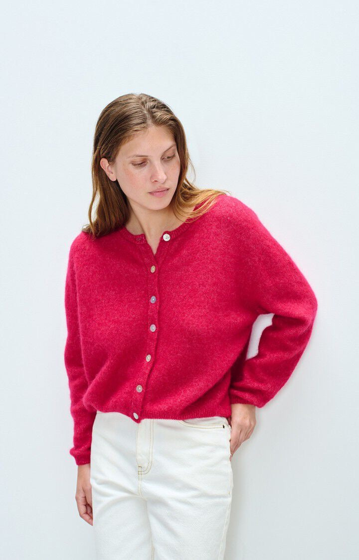 Vito Cardigan in Magenta Melange by American Vintage