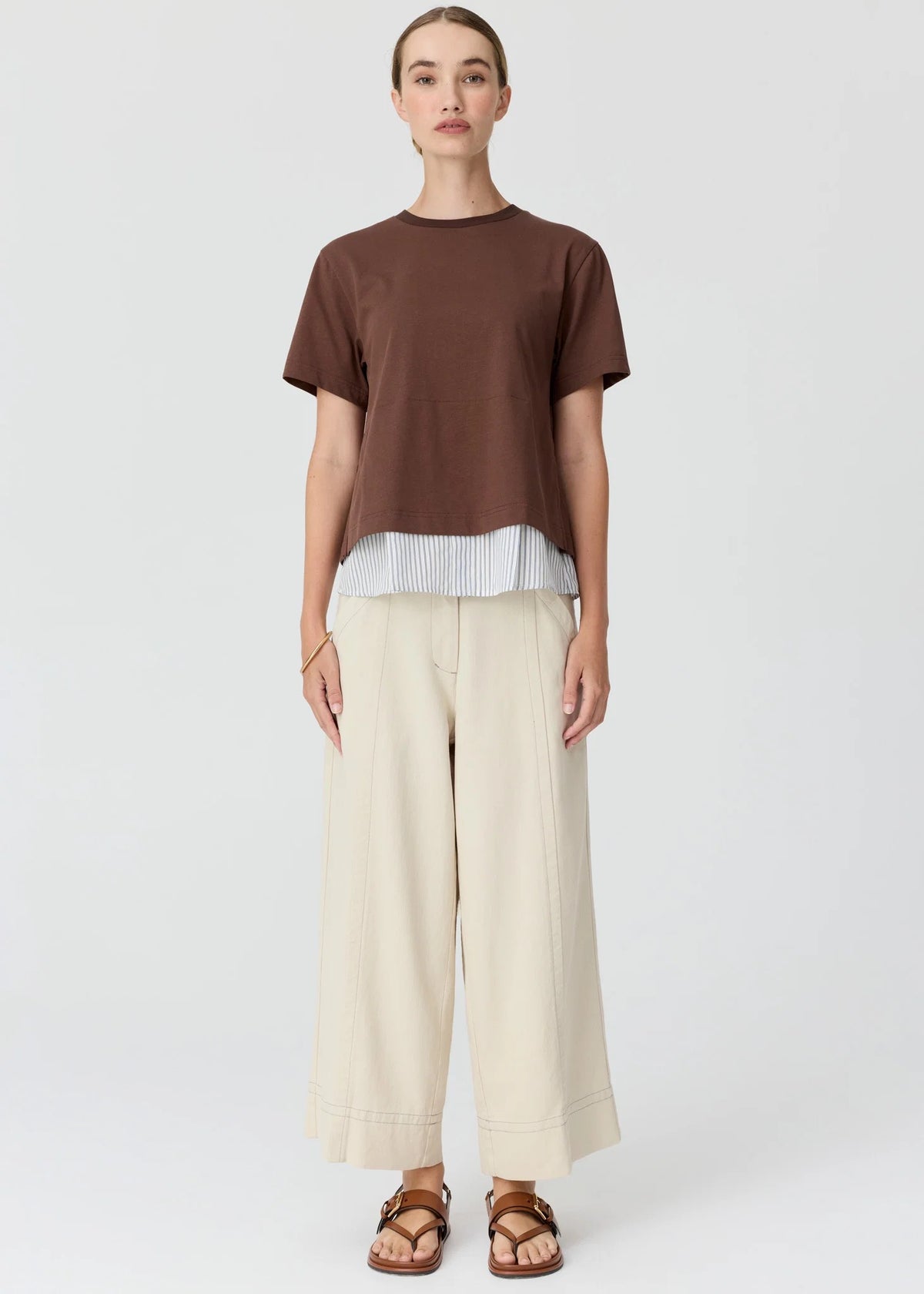 Mirel Multimedia Tee in Choc by POL