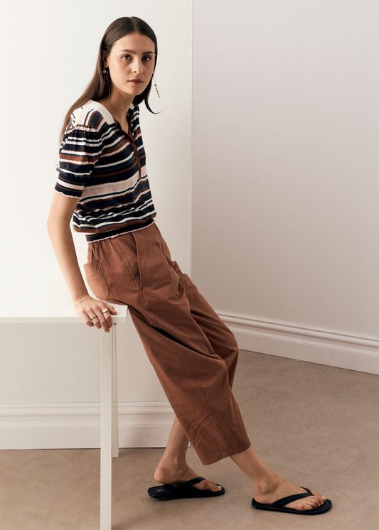 Dahlia Knit Polo in Multistripe by POL