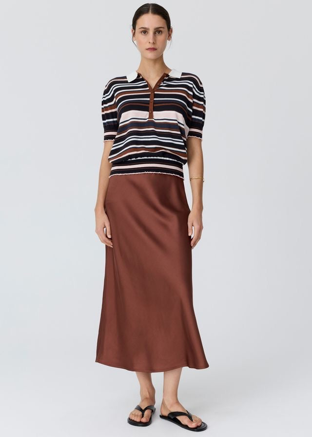 Dahlia Knit Polo in Multistripe by POL